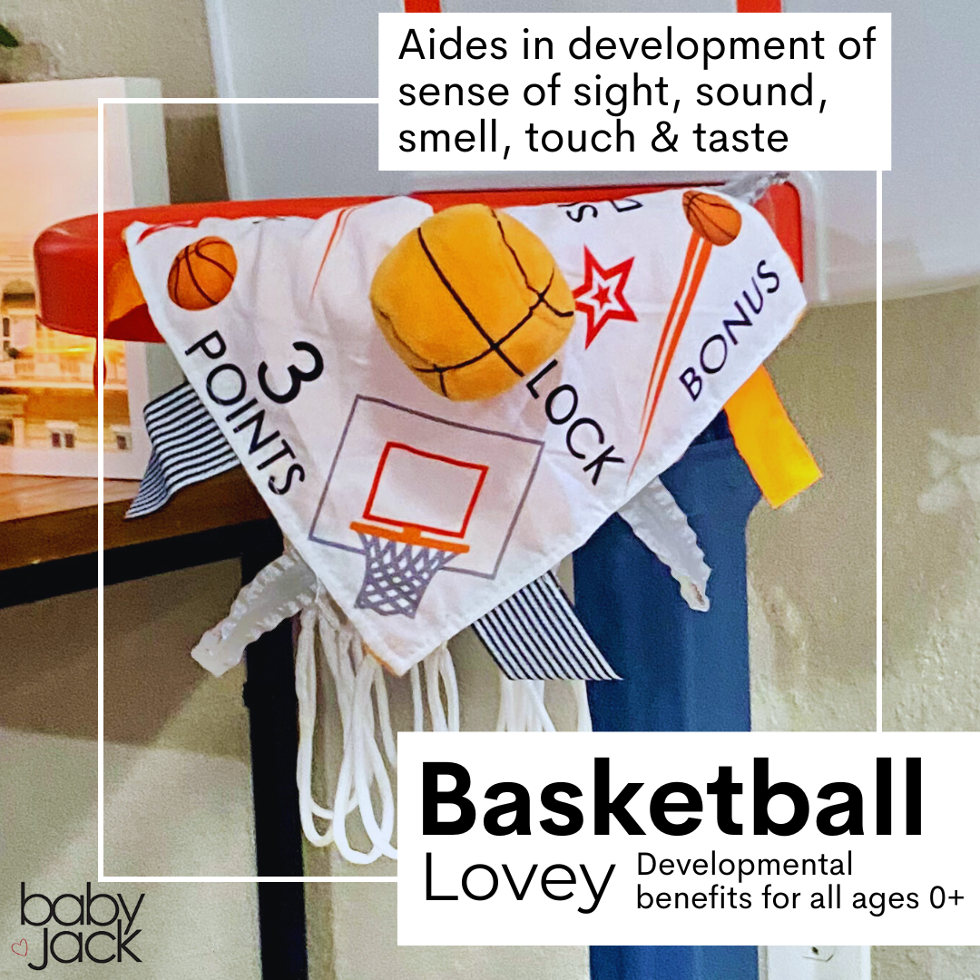 Basketball Learning Lovey 10x10 Plush Stroller Tag Toy by Baby Jack