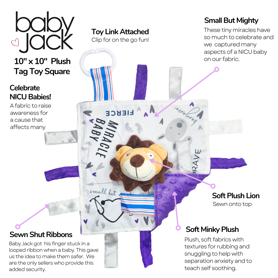 Brave Lion 10x10 NICU Baby Lovey