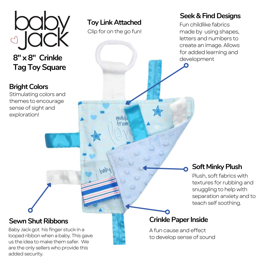 Baby Boy Newborn Hospital Blanket Blue Pink Tag Lovey Toy