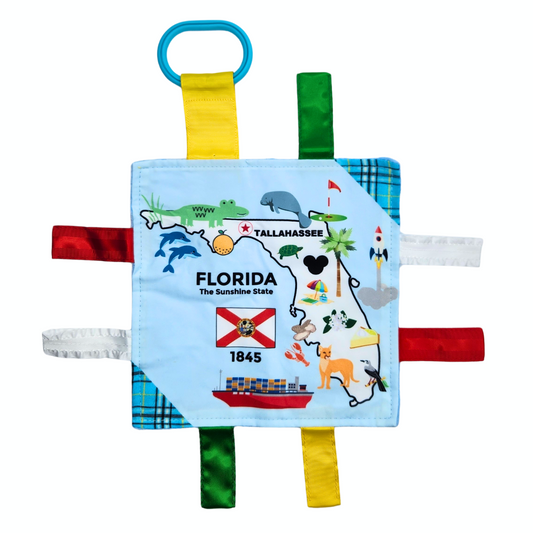 Florida State Tag Toy Crinkle Square That Teaches Facts