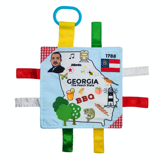 Georgia State Tag Toy Crinkle Square That Teaches Facts