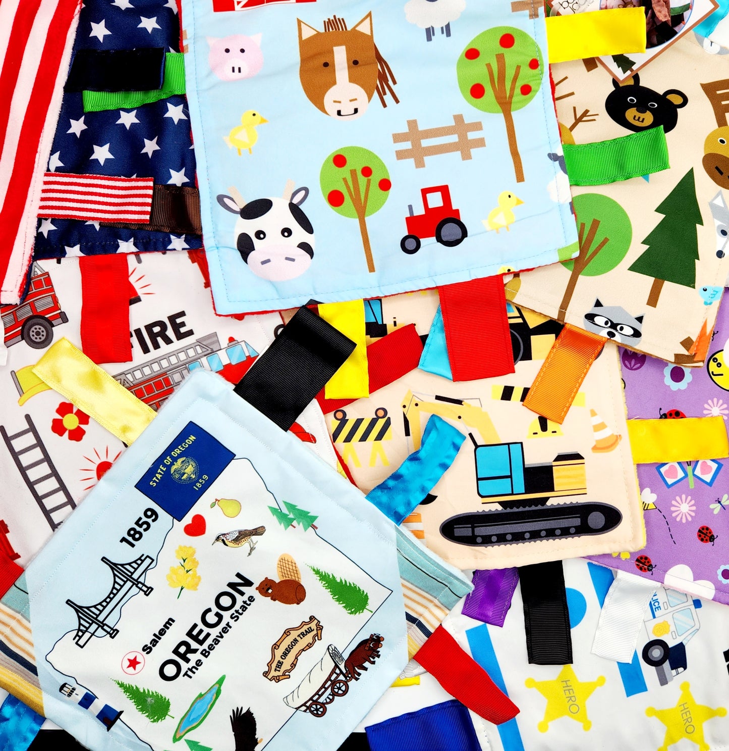 Oregon State Tag Toy Crinkle Square That Teaches Facts