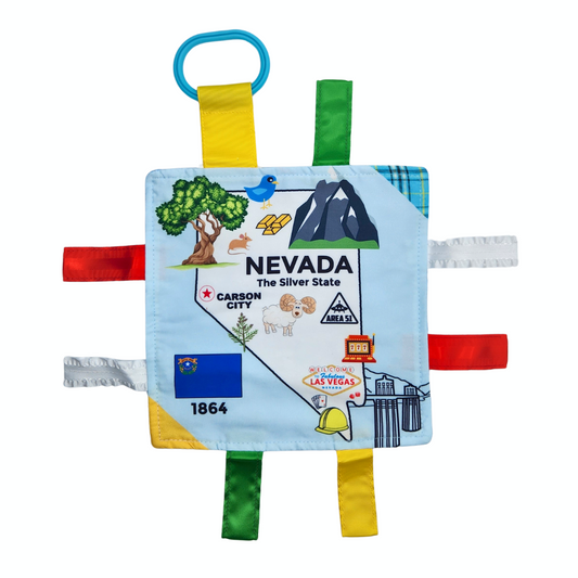 Nevada State Tag Toy Crinkle Square That Teaches Facts