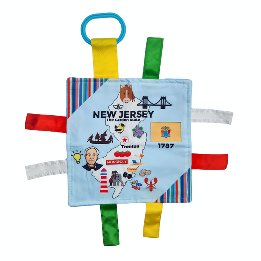 New Jersey State Tag Toy Crinkle Square That Teaches Facts