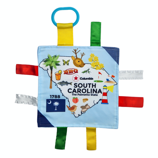 South Carolina State Tag Toy Crinkle Square That Teaches Facts