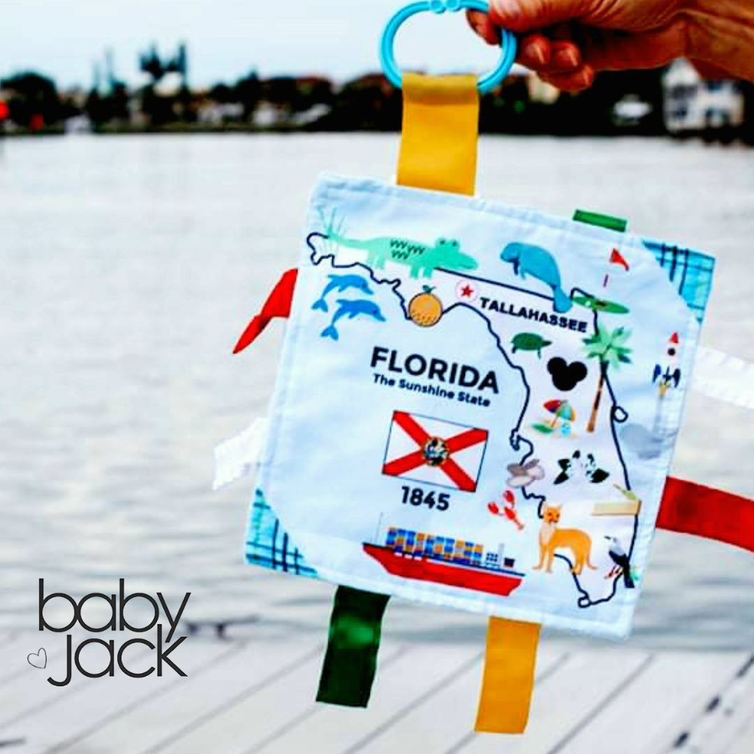Florida State Tag Toy Crinkle Square That Teaches Facts