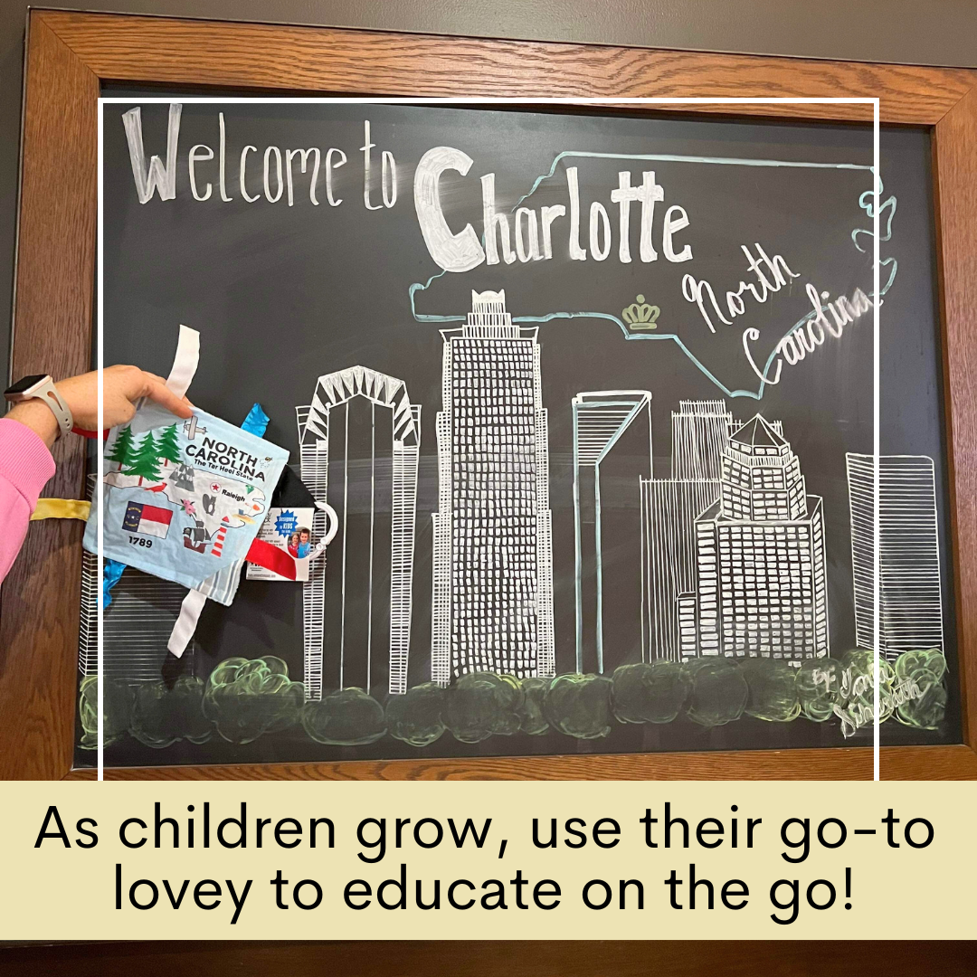 North Carolina State Tag Toy Crinkle Square That Teaches Facts