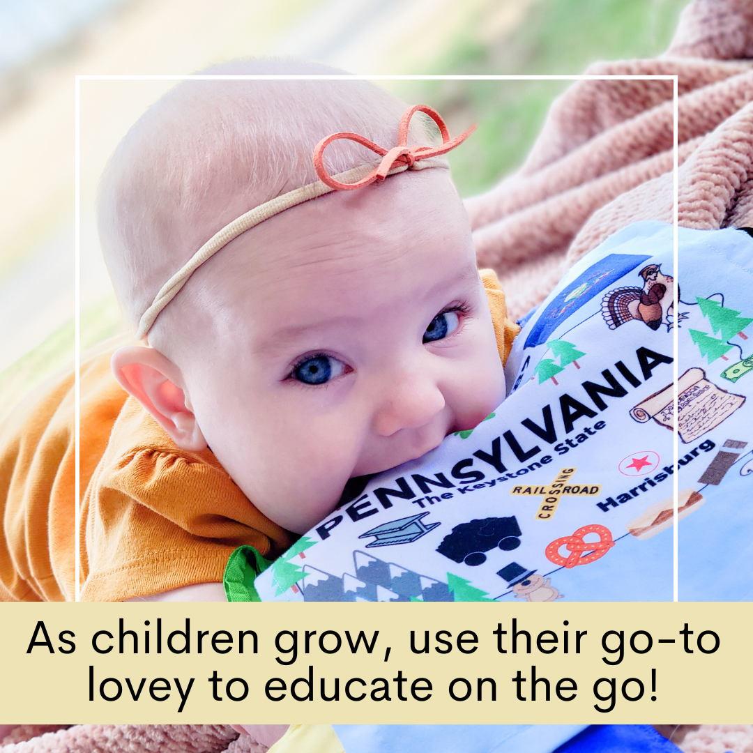 Pennsylvania State Tag Toy Crinkle Square That Teaches Facts