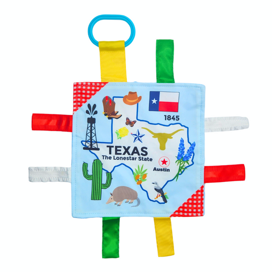 Texas State Tag Toy Crinkle Square That Teaches Facts