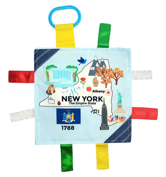 New York State Tag Toy Crinkle Square That Teaches Facts