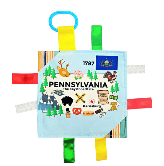 Pennsylvania State Tag Toy Crinkle Square That Teaches Facts