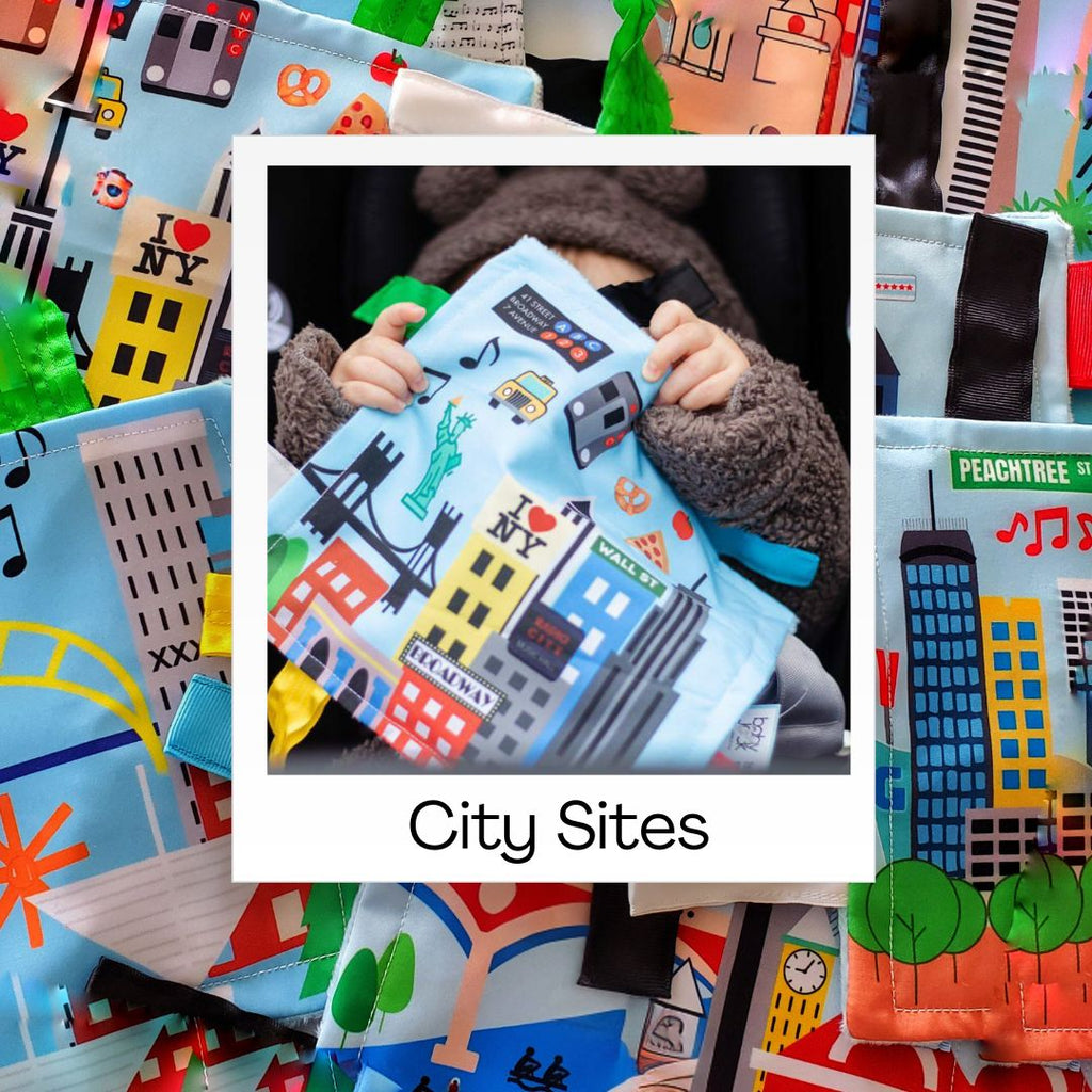 Cities sensory tag toys by baby jack