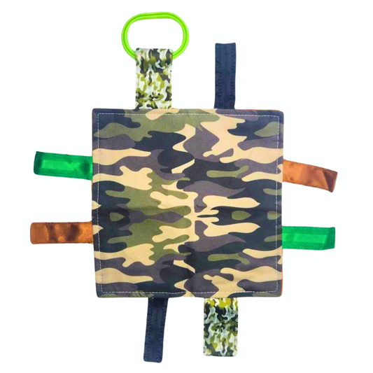 Army Camouflage Military Crinkle Tag Square Lovey