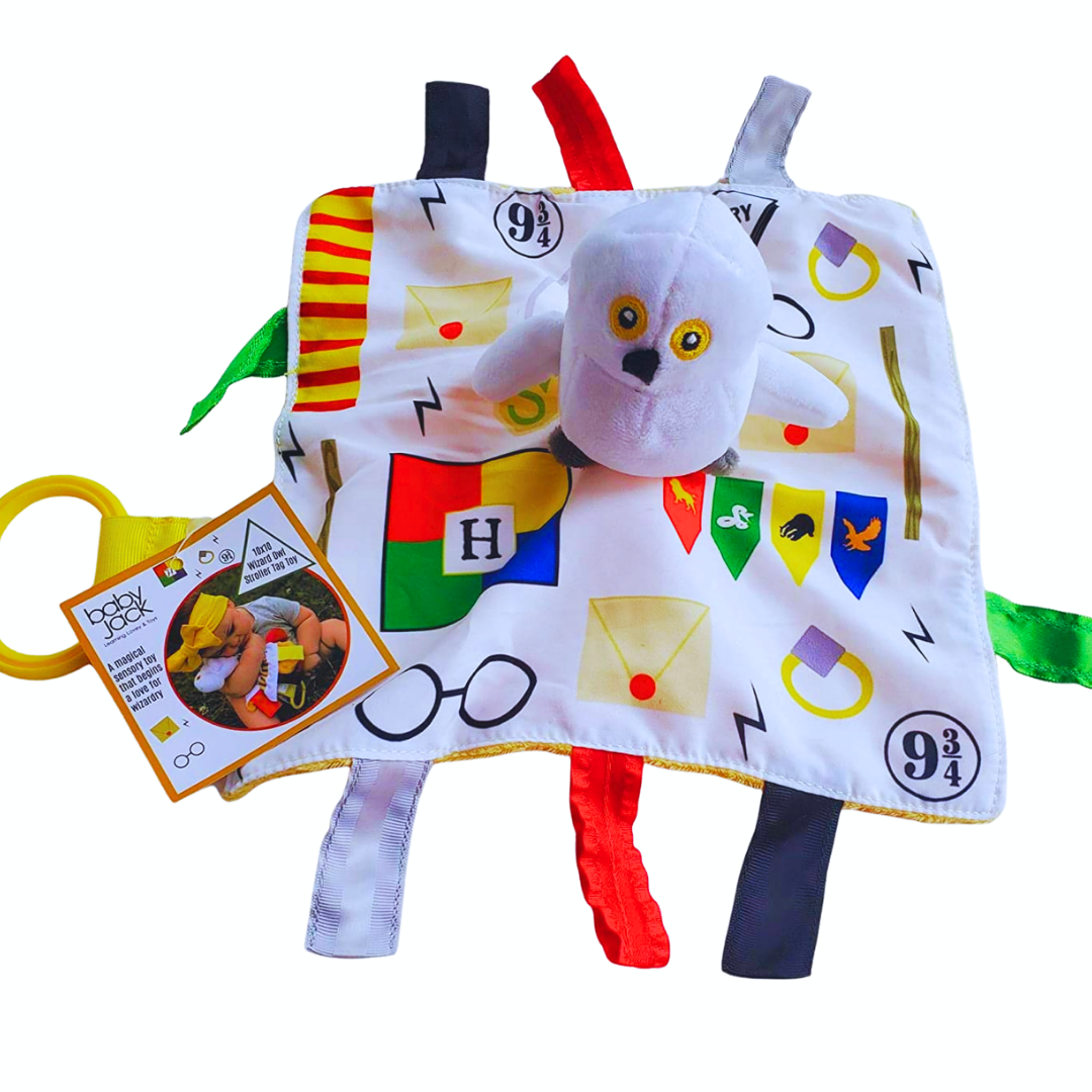 Wizard World Magical Boy Who Lived Baby Jack Learning Lovey Owl Plush Tag Toy 10" x 10"