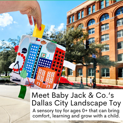 Dallas Texas City Stroller Toy Square with Tags