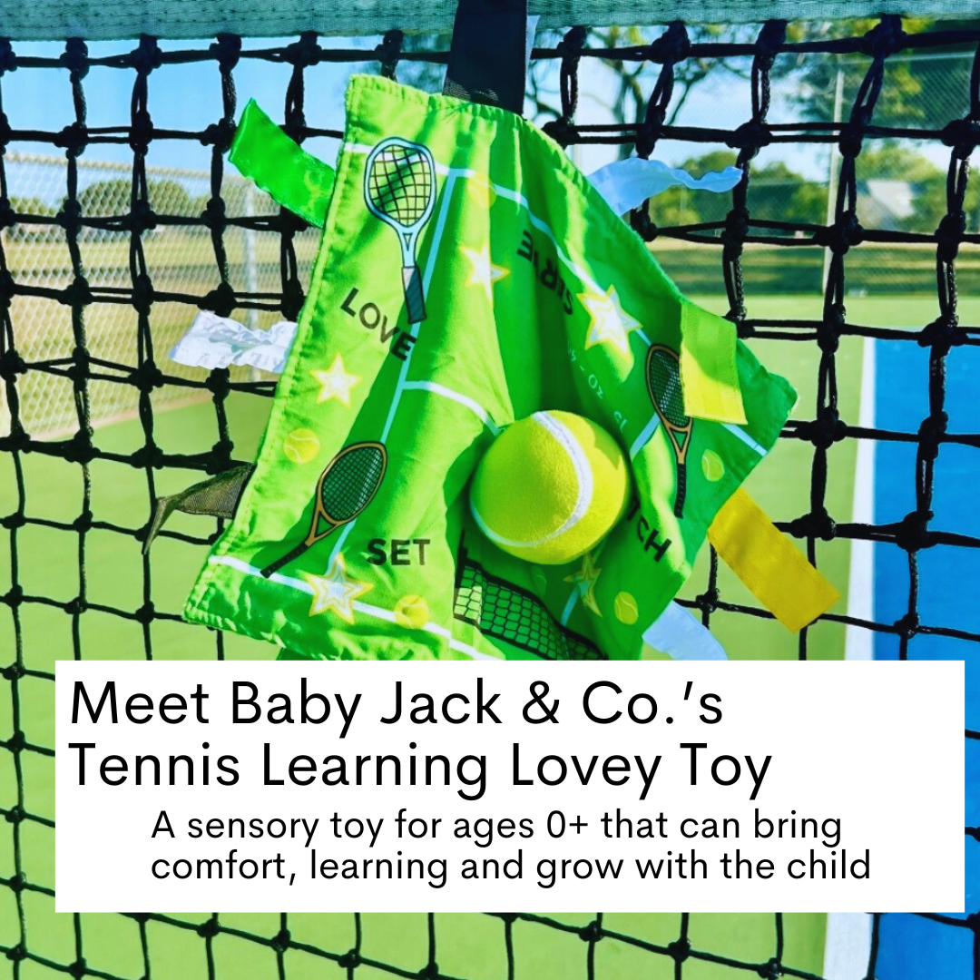 Tennis Ball Baby Raquetball Lovey Tag Stroller Toy 10" x 10"