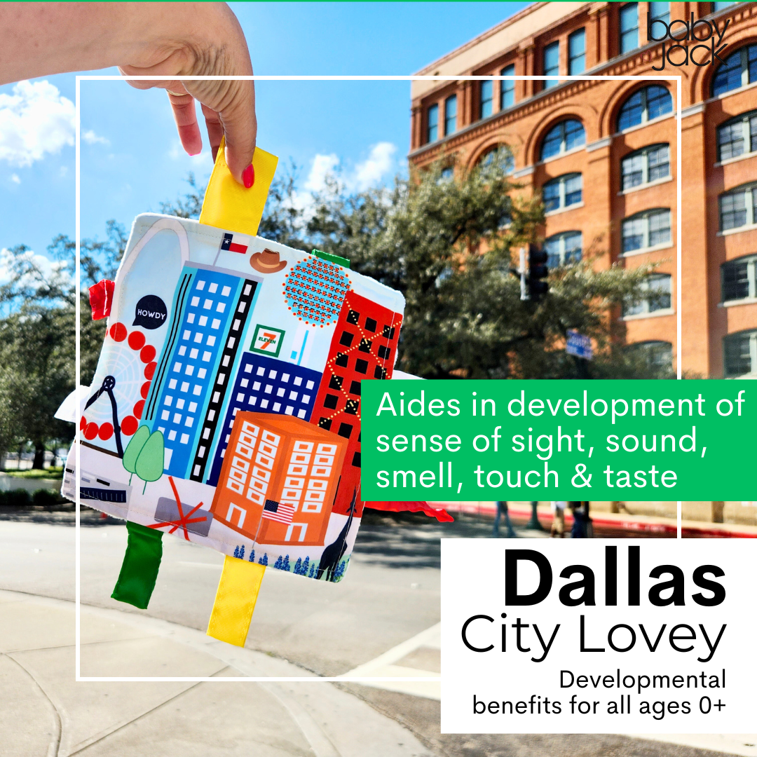 Dallas Texas City Stroller Toy Square with Tags