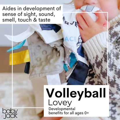 Volleyball Court Baby Lovey Tag Stroller Toy 10" x 10"