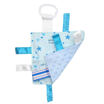 Baby Boy Newborn Hospital Blanket Blue Pink Tag Lovey Toy