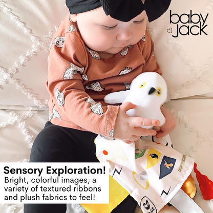 Wizard World Magical Boy Who Lived Baby Jack Learning Lovey Owl Plush Tag Toy 10" x 10"