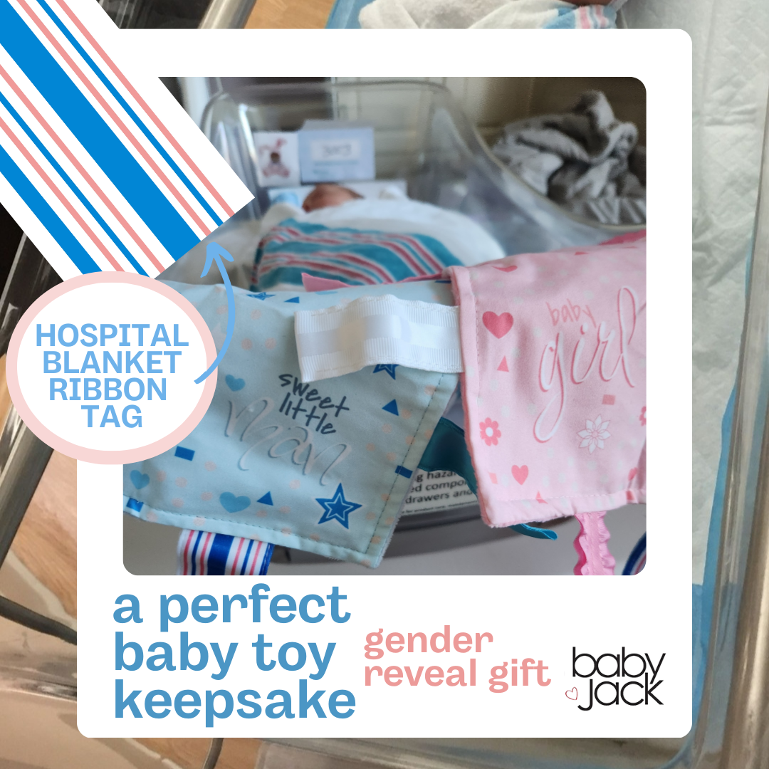 Baby Boy Newborn Hospital Blanket Blue Pink Tag Lovey Toy