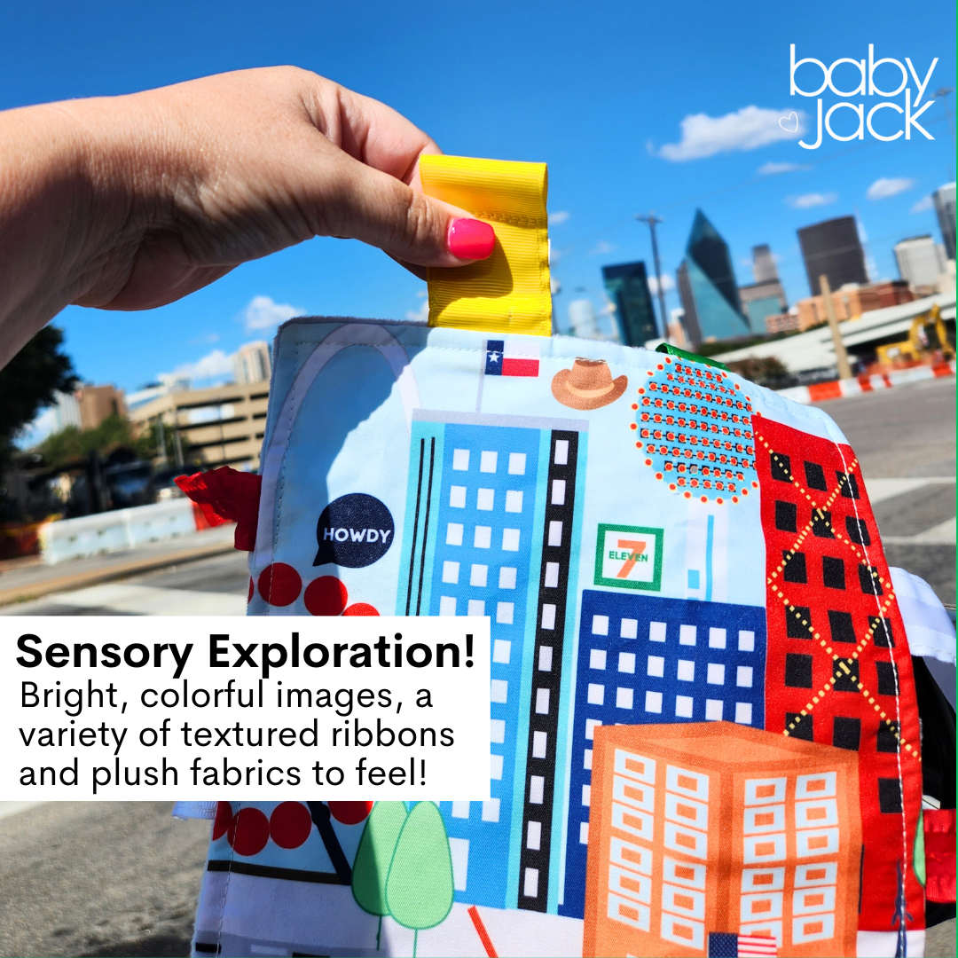 Dallas Texas City Stroller Toy Square with Tags