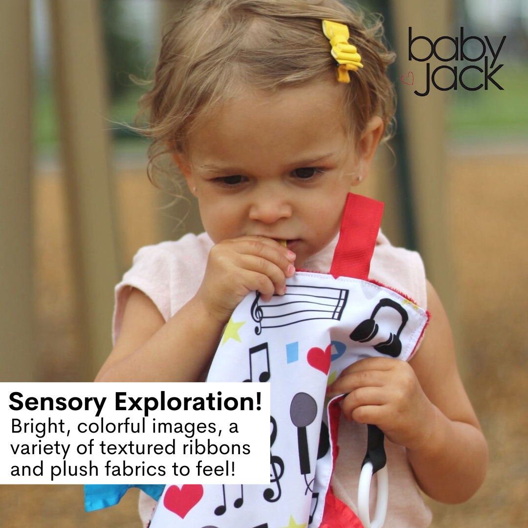 Musical Instruments Feel the Music Crinkle Tag Toy 8" x 8"