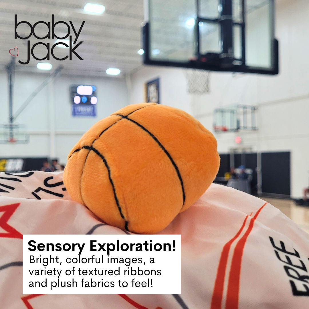 Basketball Learning Lovey 10x10 Plush Stroller Tag Toy by Baby Jack
