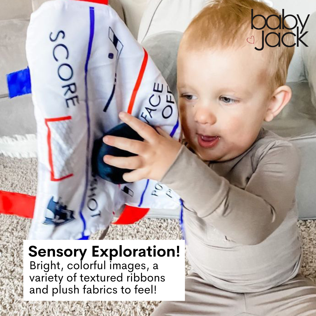 Hockey Learning Lovey 10x10 Plush Puck Stroller Tag Toy by Baby Jack