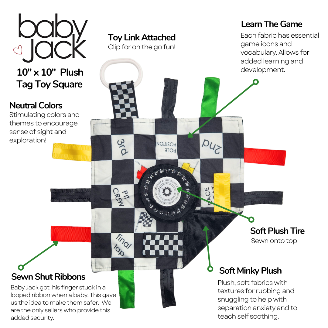 Racing Flag "Start your Engines" Learning Lovey Toy