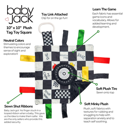 Racing Flag "Start your Engines" Learning Lovey Toy