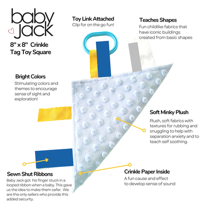 Jewish Baby Tag Crinkle Square