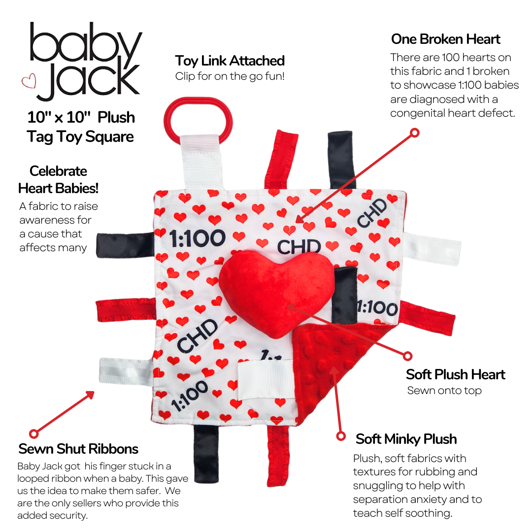 CHD Awareness 1:100 Tag Toy Lovey by Baby Jack