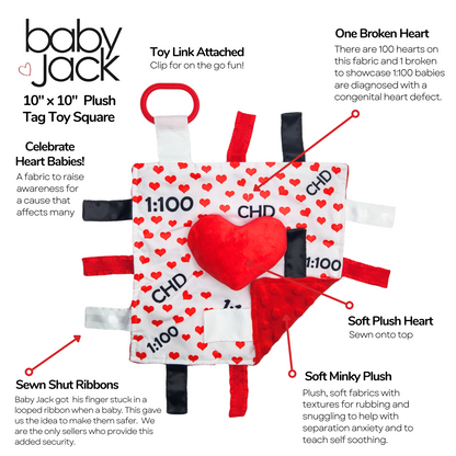 CHD Awareness 1:100 Tag Toy Lovey by Baby Jack