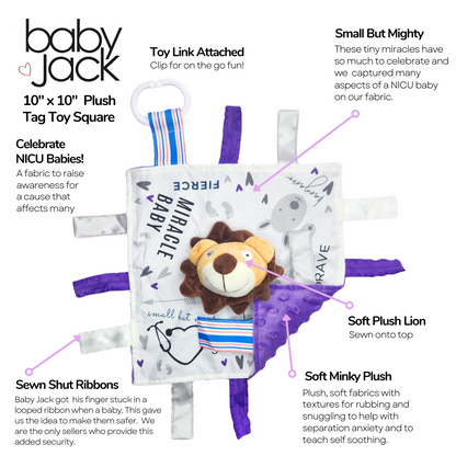 Brave Lion 10x10 NICU Baby Lovey