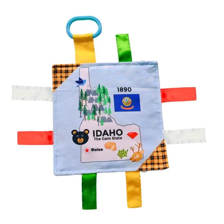 Idaho State Tag Toy Crinkle Square That Teaches Facts