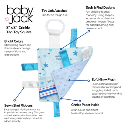 Baby Boy Newborn Hospital Blanket Blue Pink Tag Lovey Toy