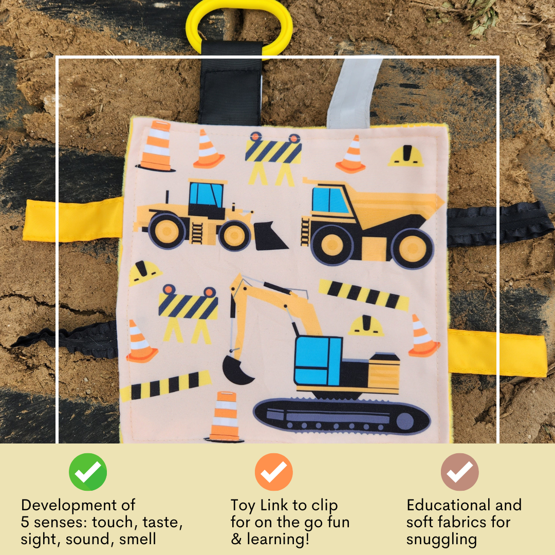 Construction Hard Hat 8x8 Learning Lovey Crinkle Square