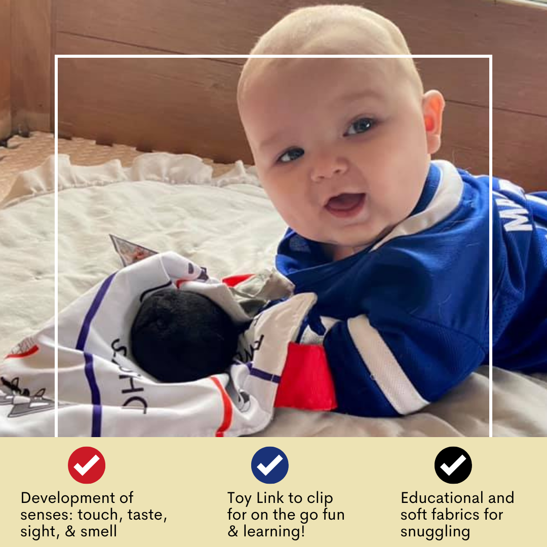 Hockey Learning Lovey 10x10 Plush Puck Stroller Tag Toy by Baby Jack