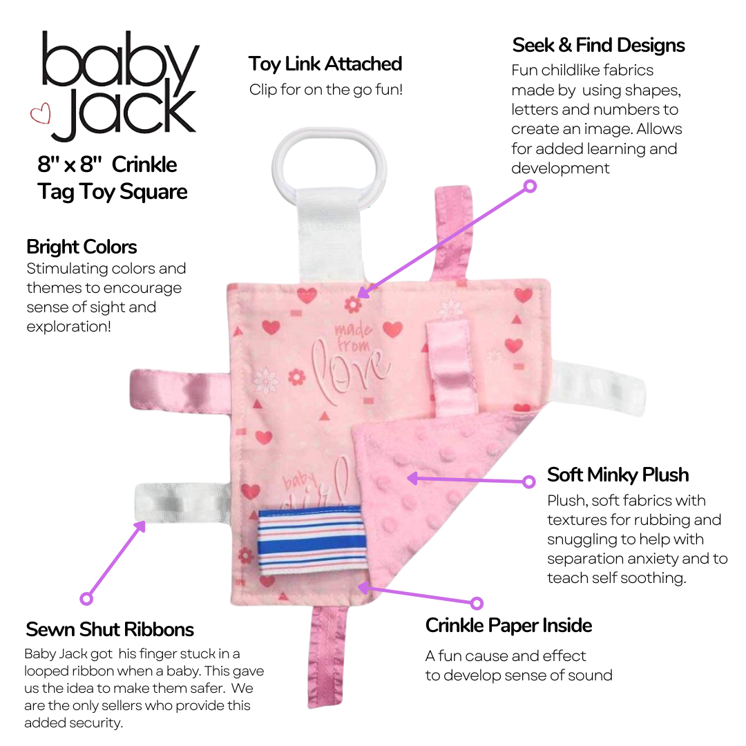 Baby Girl Newborn Hospital Blanket Blue Pink Tag Lovey Toy