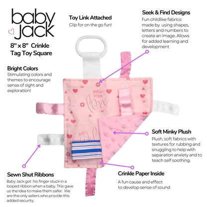 Baby Girl Newborn Hospital Blanket Blue Pink Tag Lovey Toy