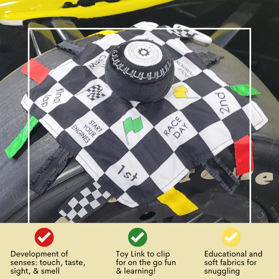 Racing Flag "Start your Engines" Learning Lovey Toy