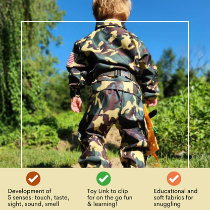 Army Camouflage Military Crinkle Tag Square Lovey