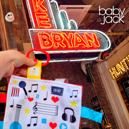 Musical Instruments Feel the Music Crinkle Tag Toy 8" x 8"