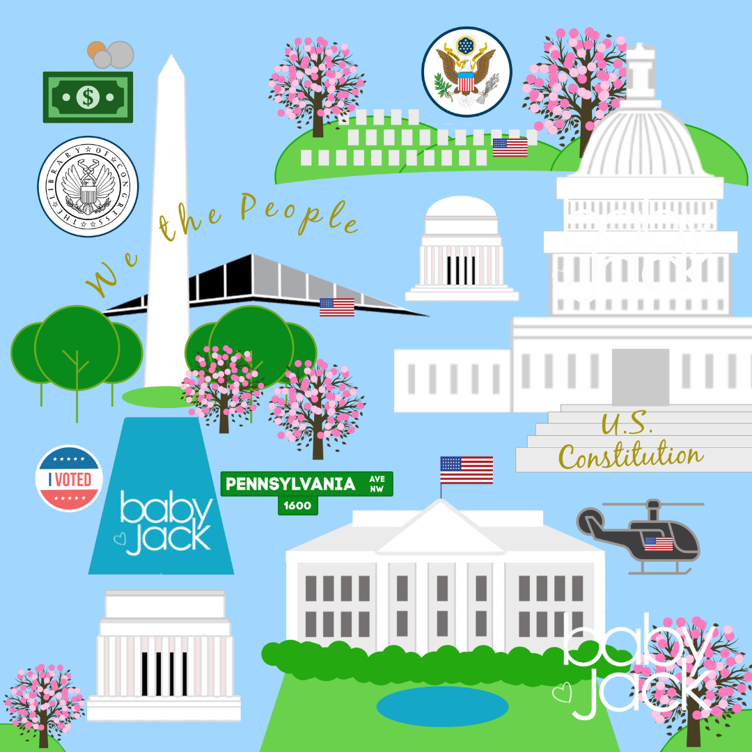 Washington D.C. City Stroller Toy Square with Tags