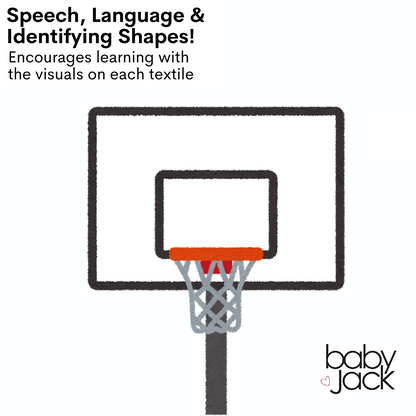 Basketball Learning Lovey 10x10 Plush Stroller Tag Toy by Baby Jack