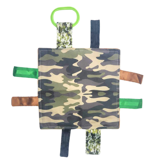 Army Camouflage Military Crinkle Tag Square Lovey