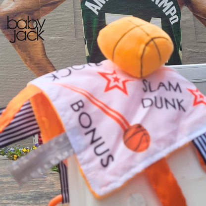 Basketball Learning Lovey 10x10 Plush Stroller Tag Toy by Baby Jack