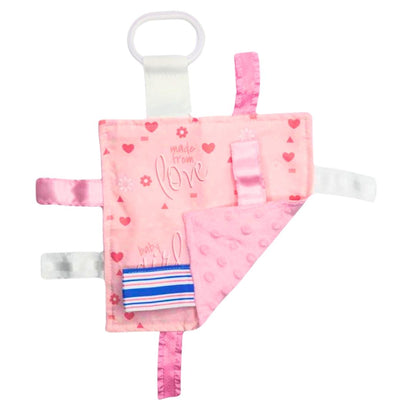 Baby Girl Newborn Hospital Blanket Blue Pink Tag Lovey Toy