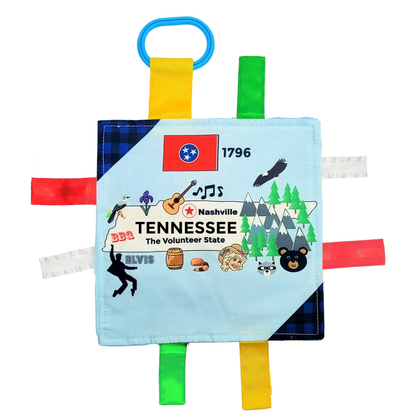 Tennessee State Tag Toy Crinkle Square That Teaches Facts